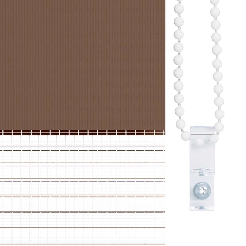 vidaXL Store double enrouleur marron 65x230 cm Largeur du tissu 60,9 cm Polyester