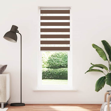 vidaXL Doppelrollo Braun 90x230 cm Stoffbreite 85,9 cm Polyester