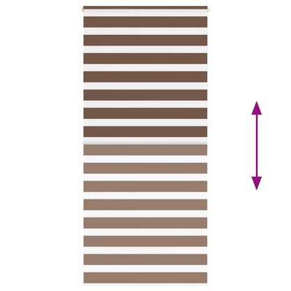 vidaXL Store double enrouleur marron 105x230 cm largeur du tissu 100,9 cm polyester