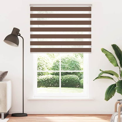 vidaXL Double Store Enrouleur Marron 140x230 cm Largeur du tissu 135,9 cm Polyester