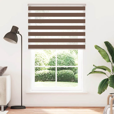 vidaXL Doppelrollo Braun 145x230 cm Stoffbreite 140,9 cm Polyester