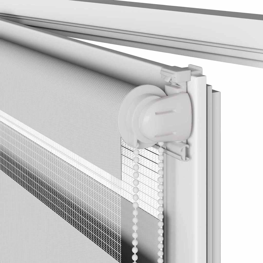 vidaXL Doppelrollo Hellgrau 75x100 cm Stoffbreite 70,9 cm Polyester
