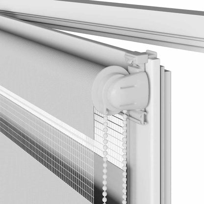 vidaXL Doppelrollo Hellgrau 155x100 cm Stoffbreite 150,9 cm Polyester