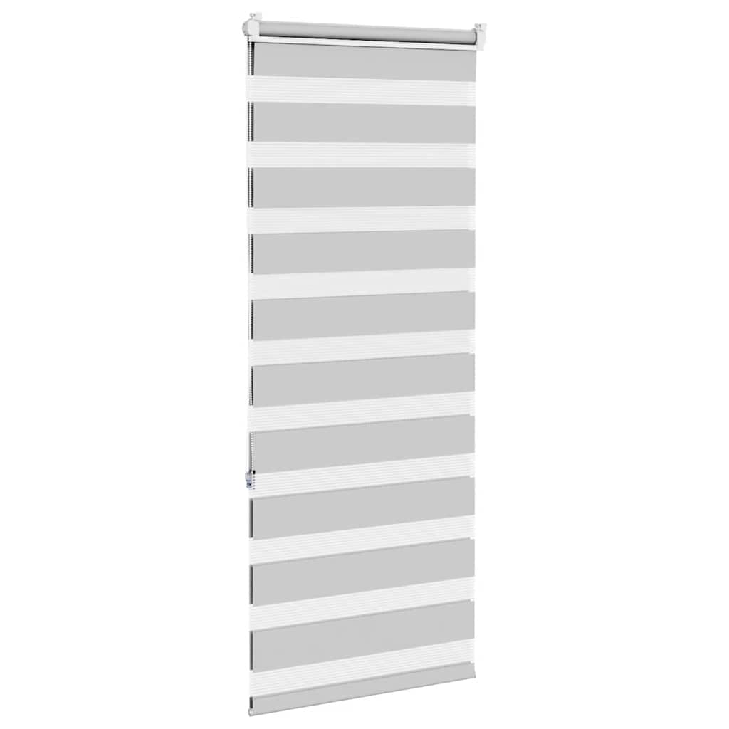 vidaXL Doppelrollo Hellgrau 55x150 cm Stoffbreite 50,9 cm Polyester