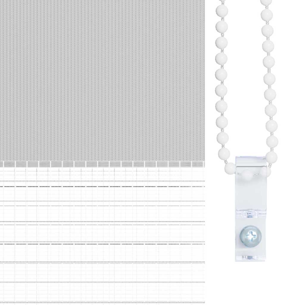 Doppelrollo Hellgrau 125x150 cm Stoffbreite 120,9 cm Polyester