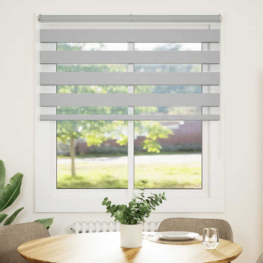 vidaXL Double store enrouleur gris clair 130x150 cm largeur du tissu 125,9 cm polyester