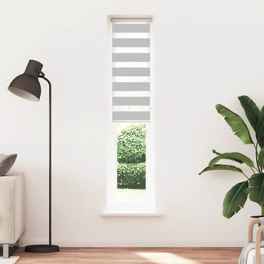 vidaXL Doppelrollo Hellgrau 40x200 cm Stoffbreite 35,9 cm Polyester