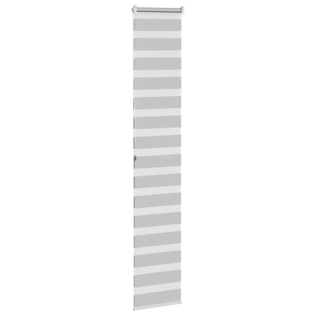 vidaXL Doppelrollo Hellgrau 45x200 cm Stoffbreite 40,9 cm Polyester