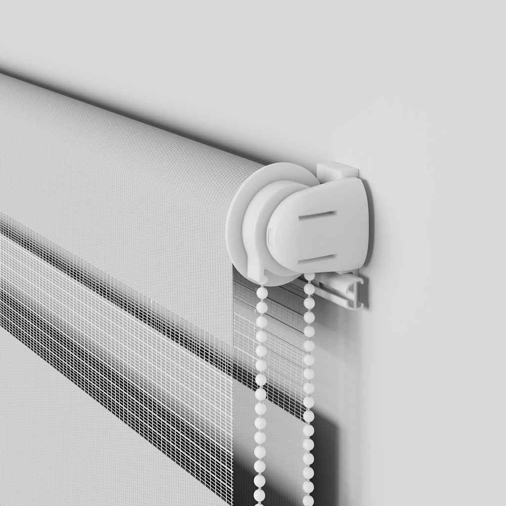 Doppelrollo Hellgrau 50x200 cm Stoffbreite 45,9 cm Polyester