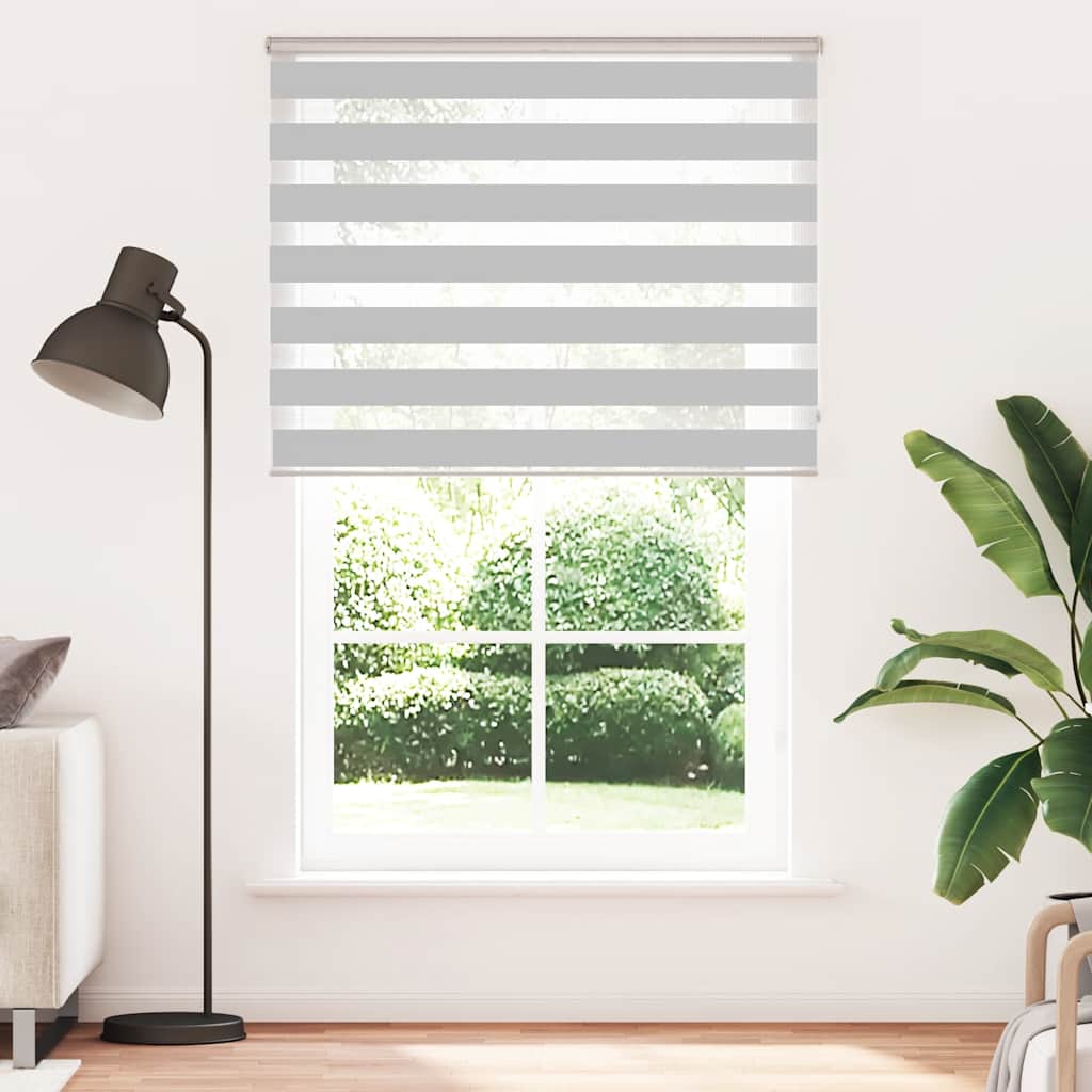 vidaXL Double store enrouleur gris clair 140x200 cm largeur tissu 135,9 cm polyester