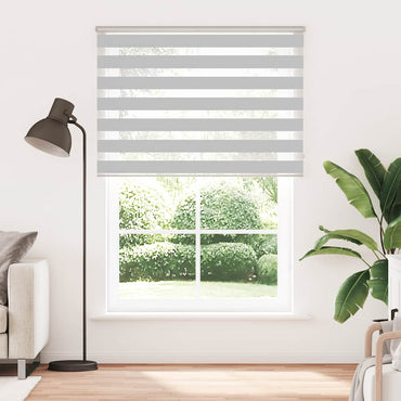 vidaXL Doppelrollo Hellgrau 155x200 cm Stoffbreite 150,9 cm Polyester