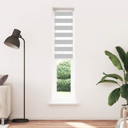 vidaXL Doppelrollo Hellgrau 50x230 cm Stoffbreite 45,9 cm Polyester
