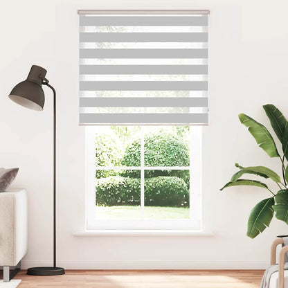 vidaXL Doppelrollo Hellgrau 125x230 cm Stoffbreite 120,9 cm Polyester