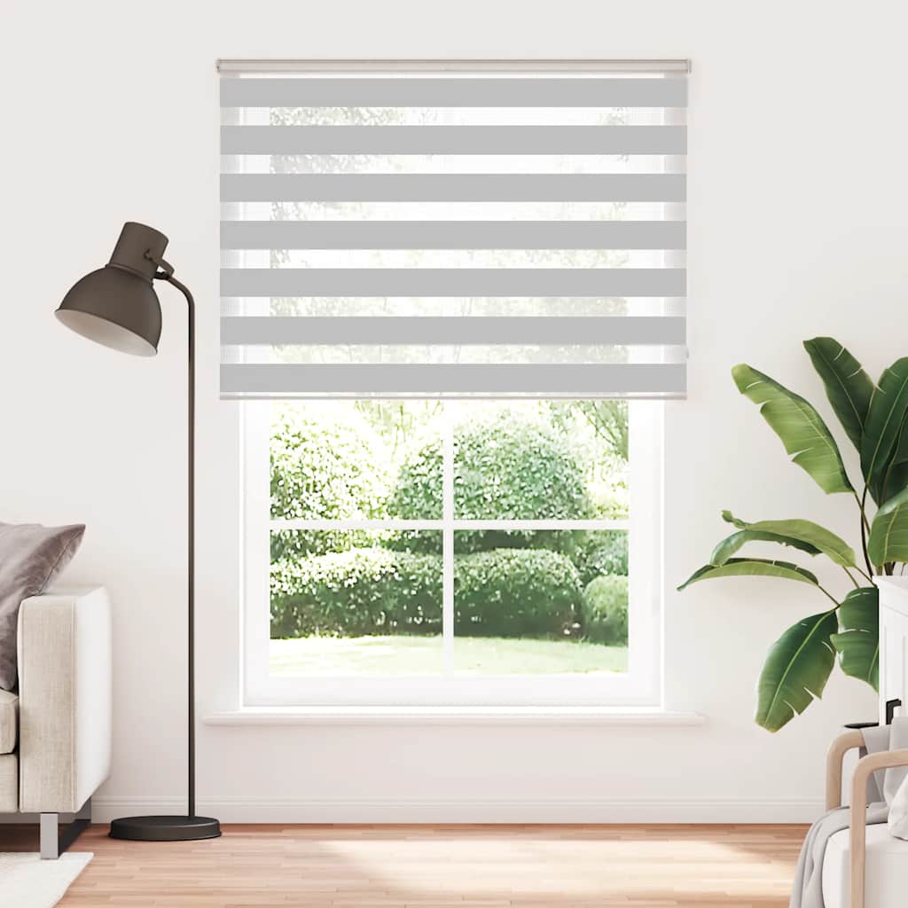 vidaXL Doppelrollo Hellgrau 155x230 cm Stoffbreite 150,9 cm Polyester