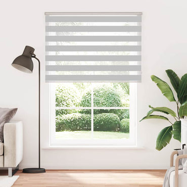 vidaXL Doppelrollo Hellgrau 160x230 cm Stoffbreite 155,9 cm Polyester