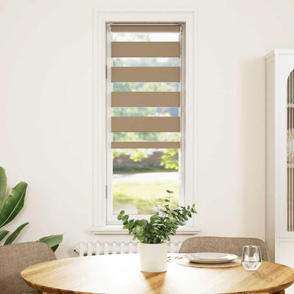 vidaXL Doppelrollo Sandbraun 50x100 cm Stoffbreite 45,9 cm Polyester