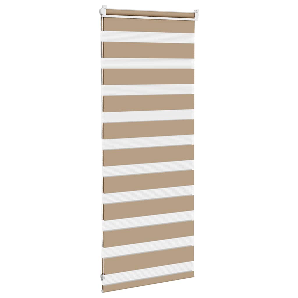 vidaXL Doppelrollo Sandbraun 55x100 cm Stoffbreite 50,9 cm Polyester