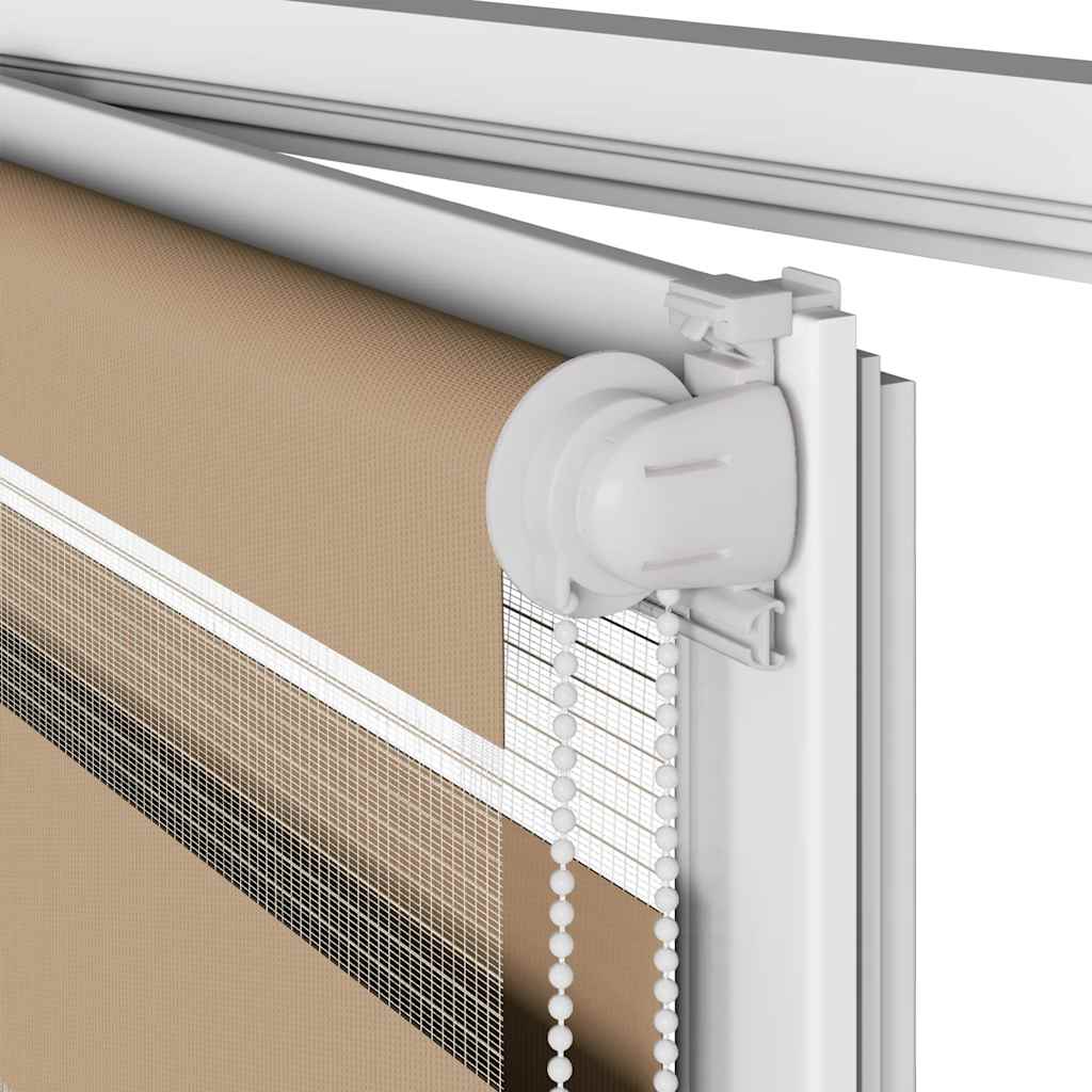 vidaXL Doppelrollo Sandbraun 60x100 cm Stoffbreite 55,9 cm Polyester