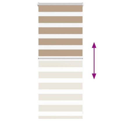 vidaXL Doppelrollo Sandbraun 60x100 cm Stoffbreite 55,9 cm Polyester