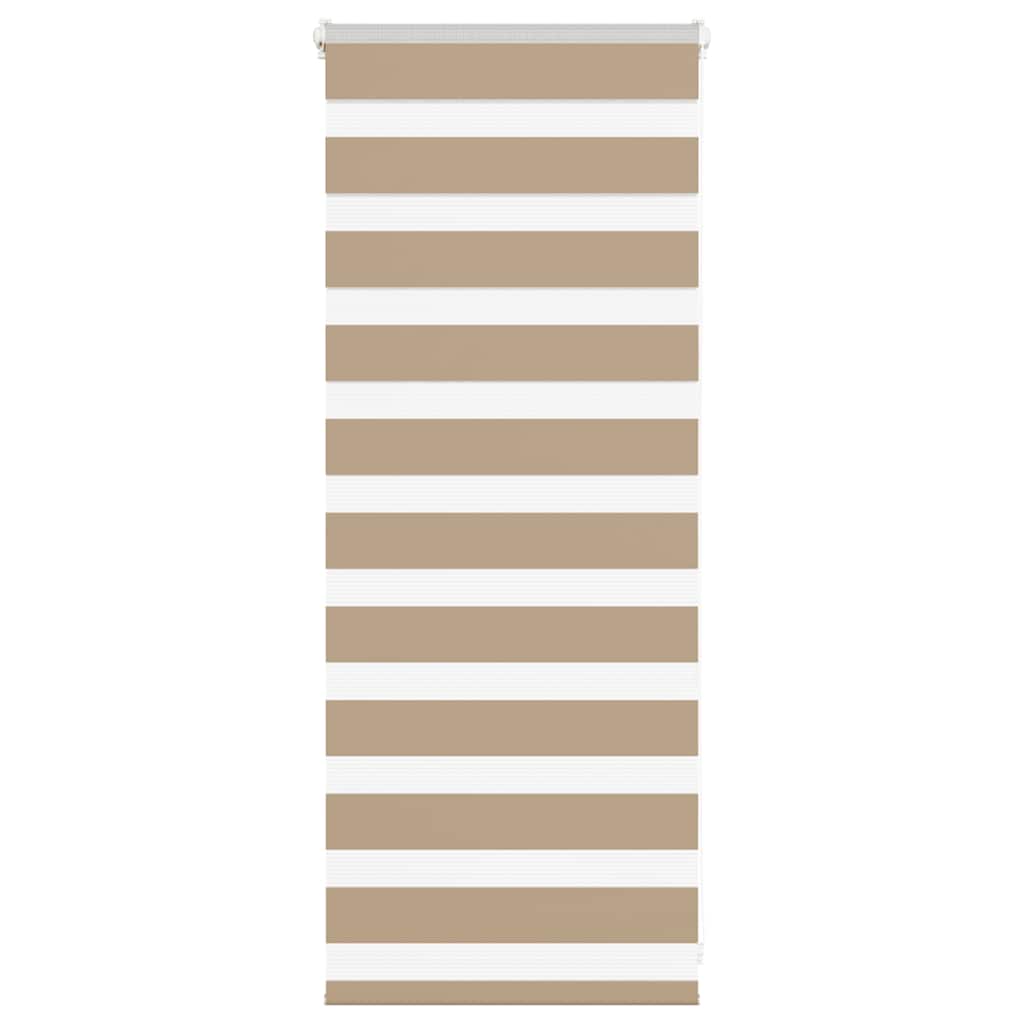 vidaXL Doppelrollo Sandbraun 65x100 cm Stoffbreite 60,9 cm Polyester