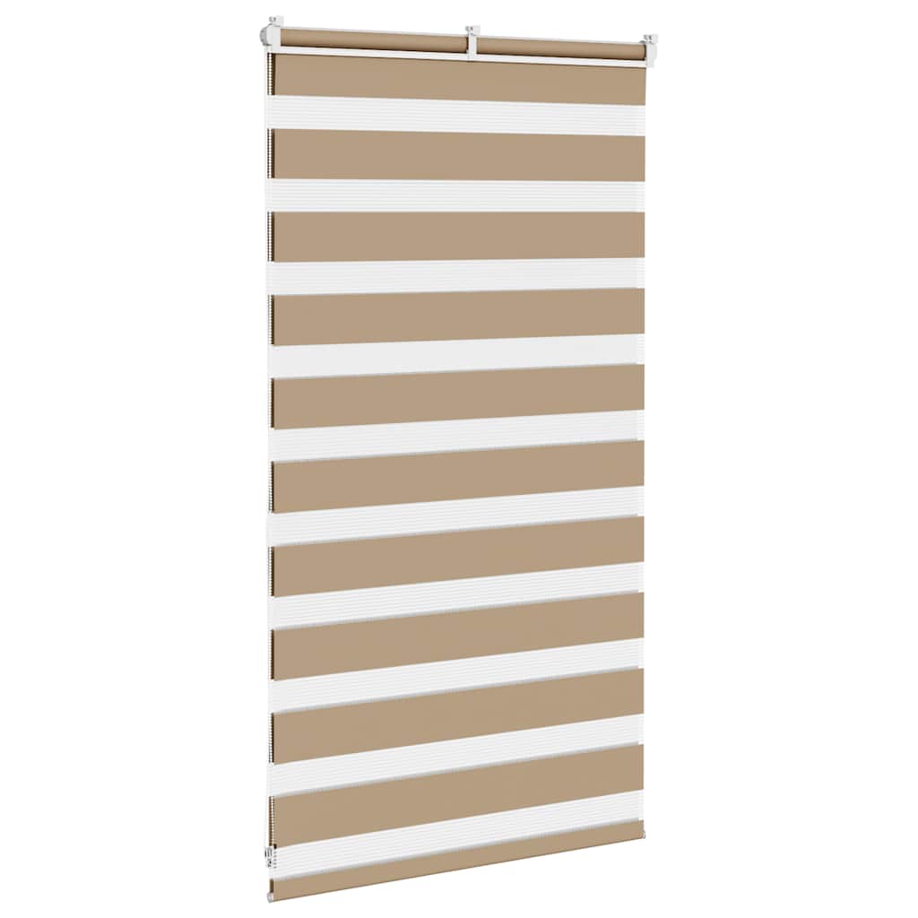 vidaXL Doppelrollo Sandbraun 75x100 cm Stoffbreite 70,9 cm Polyester