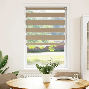 vidaXL Doppelrollo Sandbraun 80x100 cm Stoffbreite 75,9 cm Polyester