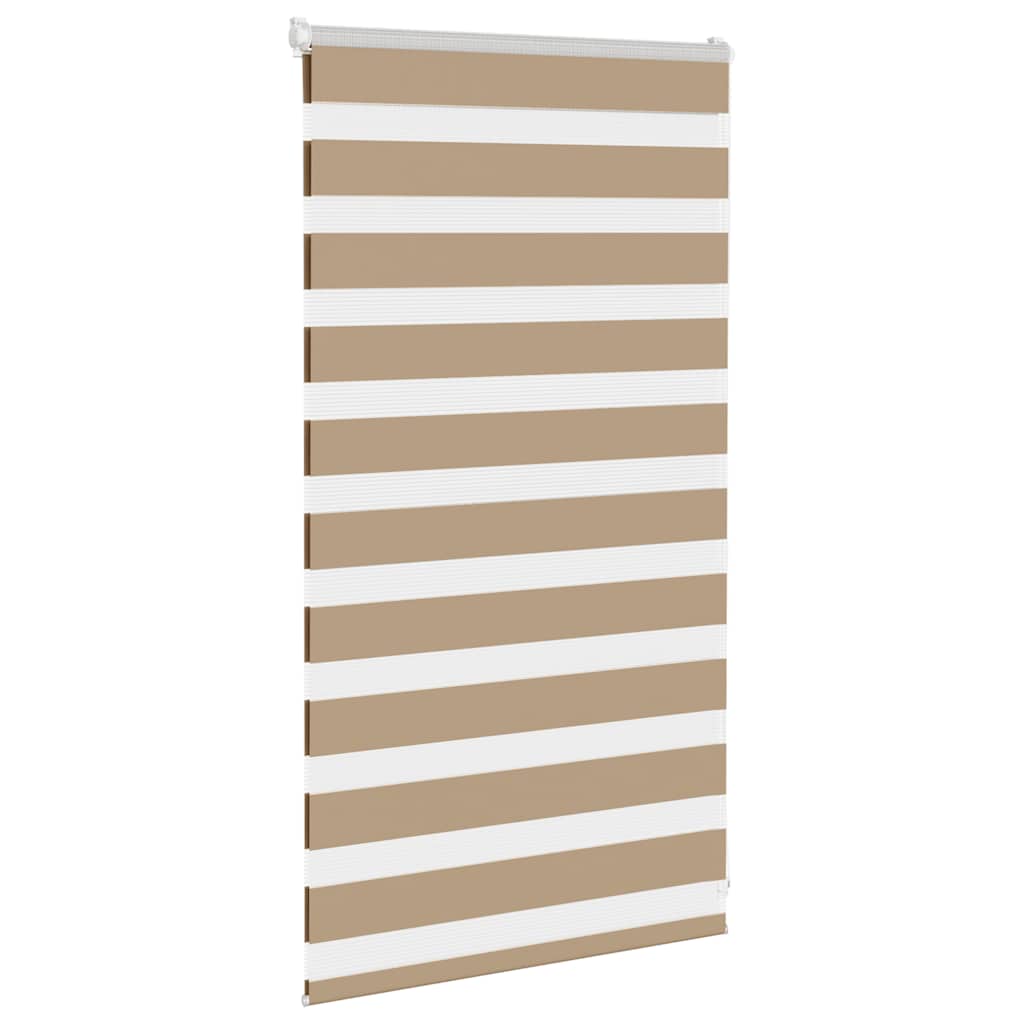 vidaXL Double Store Enrouleur Marron Sable 85x100 cm Largeur du Tissu 80,9 cm Polyester