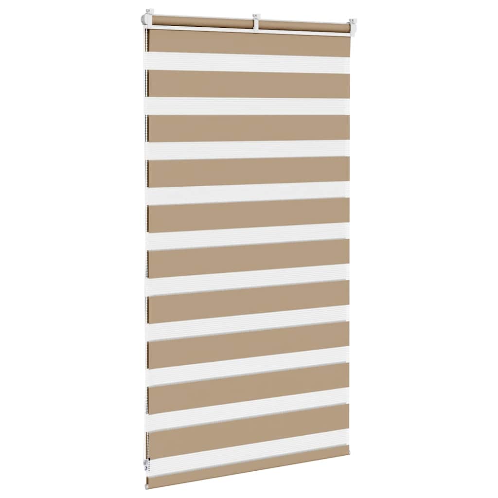 vidaXL Double Store Enrouleur Marron Sable 85x100 cm Largeur du Tissu 80,9 cm Polyester