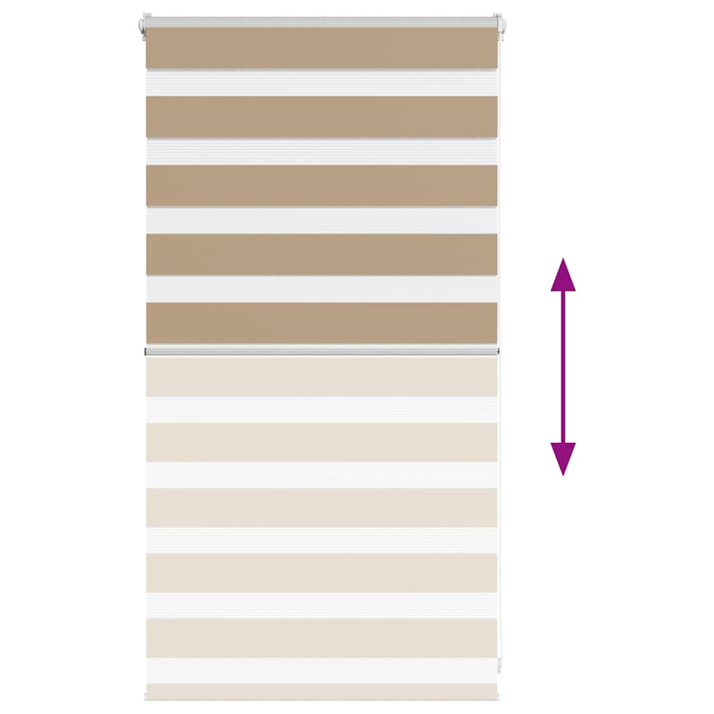 vidaXL Double Store Enrouleur Marron Sable 85x100 cm Largeur du Tissu 80,9 cm Polyester