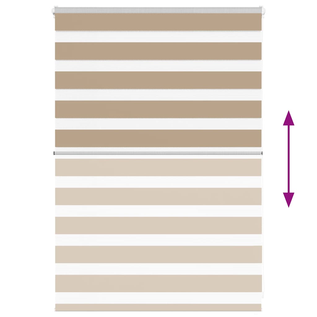 vidaXL Doppelrollo Sandbraun 95x100 cm Stoffbreite 90,9 cm Polyester
