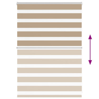 vidaXL Doppelrollo Sandbraun 95x100 cm Stoffbreite 90,9 cm Polyester