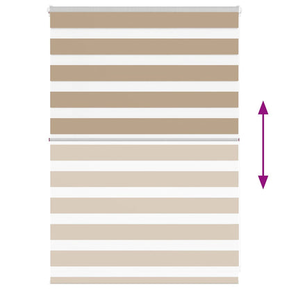 vidaXL Doppelrollo Sandbraun 100x100 cm Stoffbreite 95,9 cm Polyester