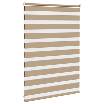vidaXL Double Store Enrouleur Marron Sable 115x100 cm Largeur Tissu 110,9 cm Polyester