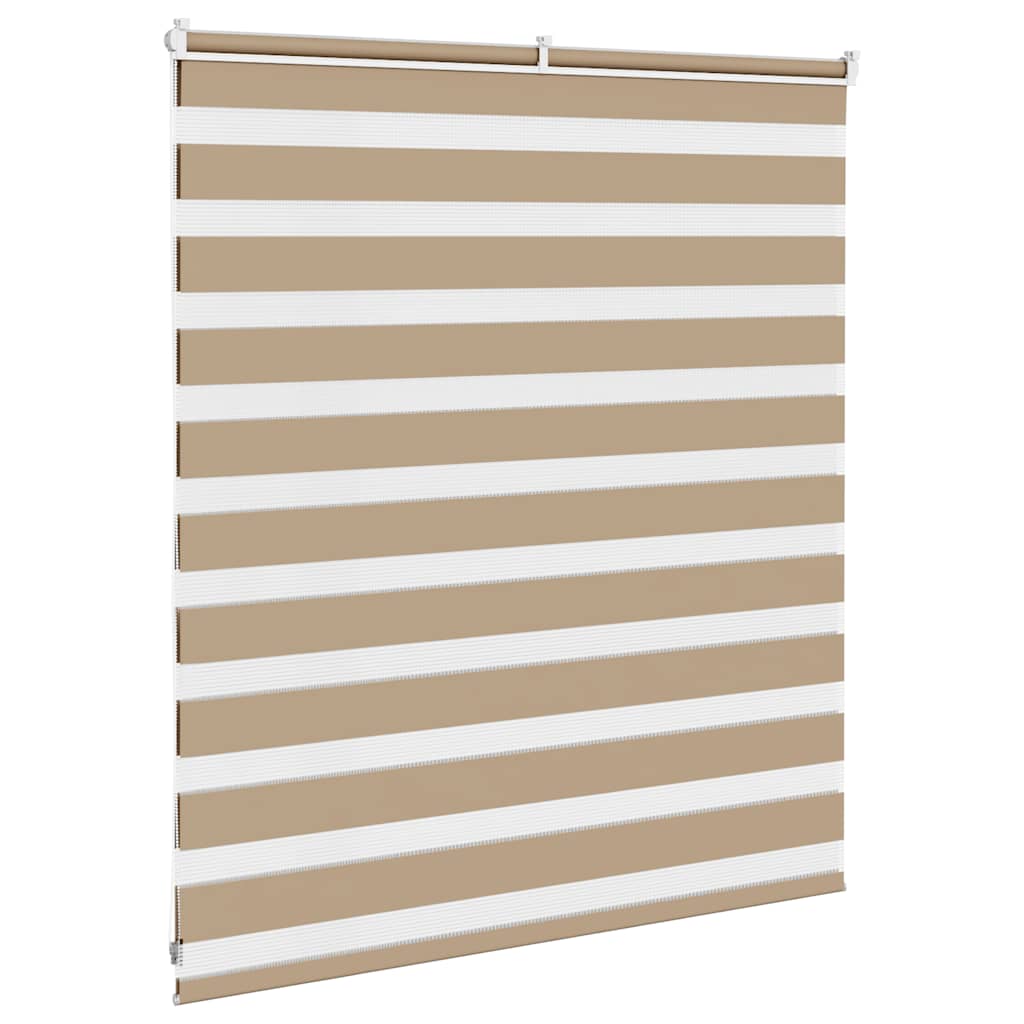 vidaXL Double store enrouleur marron sable 120x100 cm largeur tissu 115,9 cm polyester