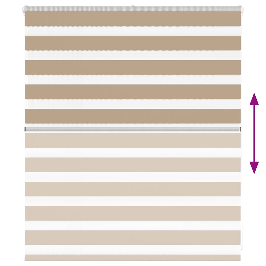 vidaXL Double store enrouleur marron sable 120x100 cm largeur tissu 115,9 cm polyester