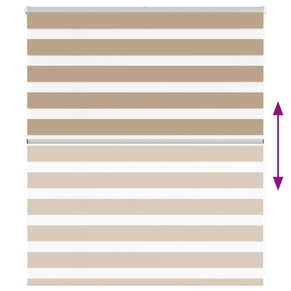 vidaXL Double store enrouleur marron sable 120x100 cm largeur tissu 115,9 cm polyester