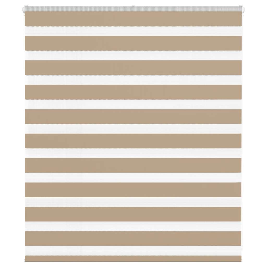 vidaXL Doppelrollo Sandbraun 125x100 cm Stoffbreite 120,9 cm Polyester