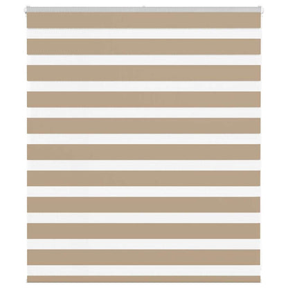 vidaXL Doppelrollo Sandbraun 125x100 cm Stoffbreite 120,9 cm Polyester