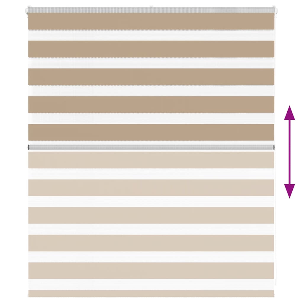 vidaXL Doppelrollo Sandbraun 125x100 cm Stoffbreite 120,9 cm Polyester