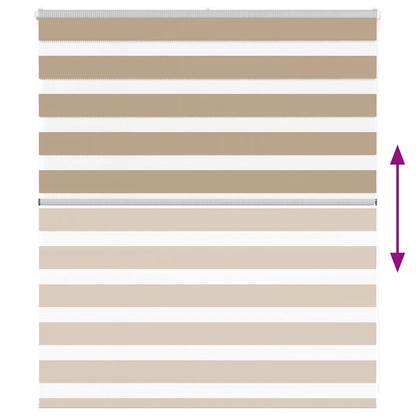 vidaXL Doppelrollo Sandbraun 125x100 cm Stoffbreite 120,9 cm Polyester