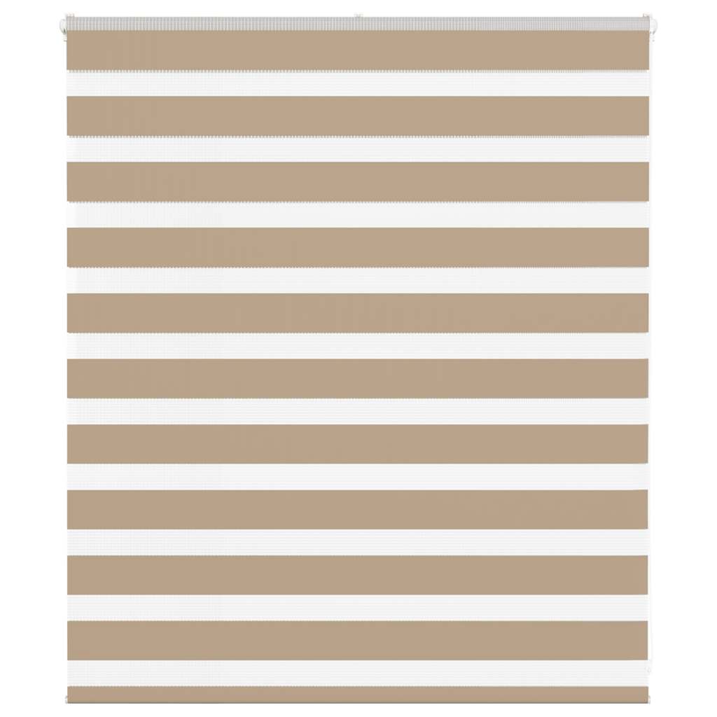 vidaXL Double store enrouleur marron sable 130x100 cm largeur du tissu 125,9 cm polyester