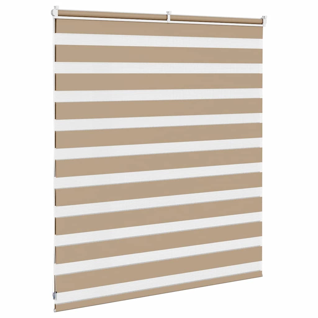 vidaXL Double store enrouleur marron sable 130x100 cm largeur du tissu 125,9 cm polyester