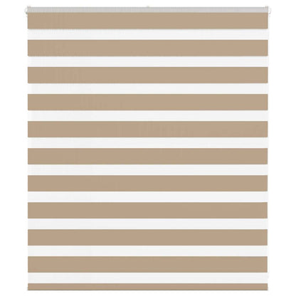vidaXL Doppelrollo Sandbraun 135x100 cm Stoffbreite 130,9 cm Polyester