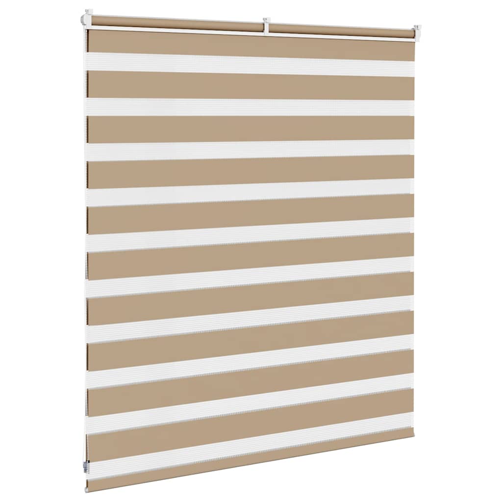 vidaXL Doppelrollo Sandbraun 135x100 cm Stoffbreite 130,9 cm Polyester
