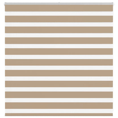 vidaXL Doppelrollo Sandbraun 140x100 cm Stoffbreite 135,9 cm Polyester