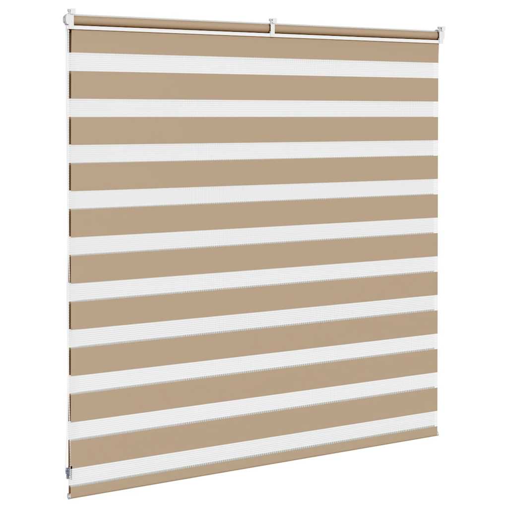 vidaXL Doppelrollo Sandbraun 145x100 cm Stoffbreite 140,9 cm Polyester