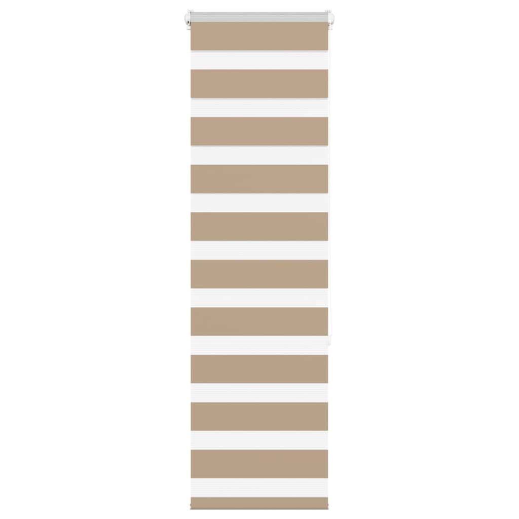 vidaXL Doppelrollo Sandbraun 45x150 cm Stoffbreite 40,9 cm Polyester