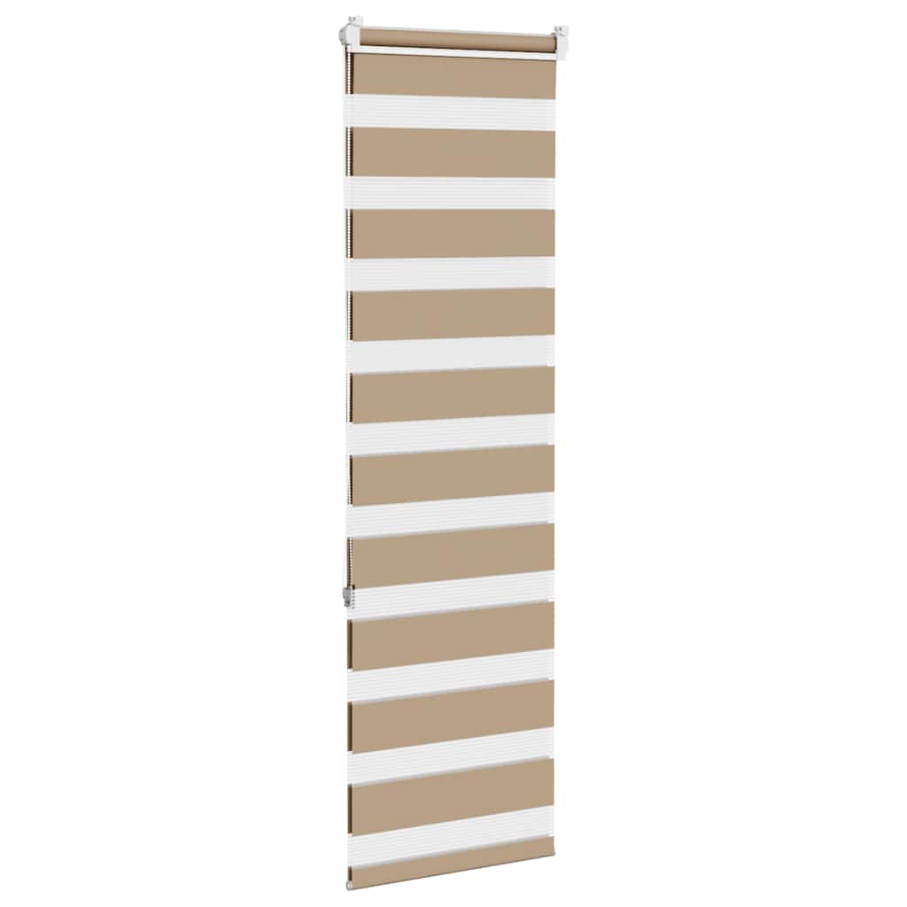 vidaXL Doppelrollo Sandbraun 45x150 cm Stoffbreite 40,9 cm Polyester