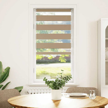 vidaXL Doppelrollo Sandbraun 60x150 cm Stoffbreite 55,9 cm Polyester