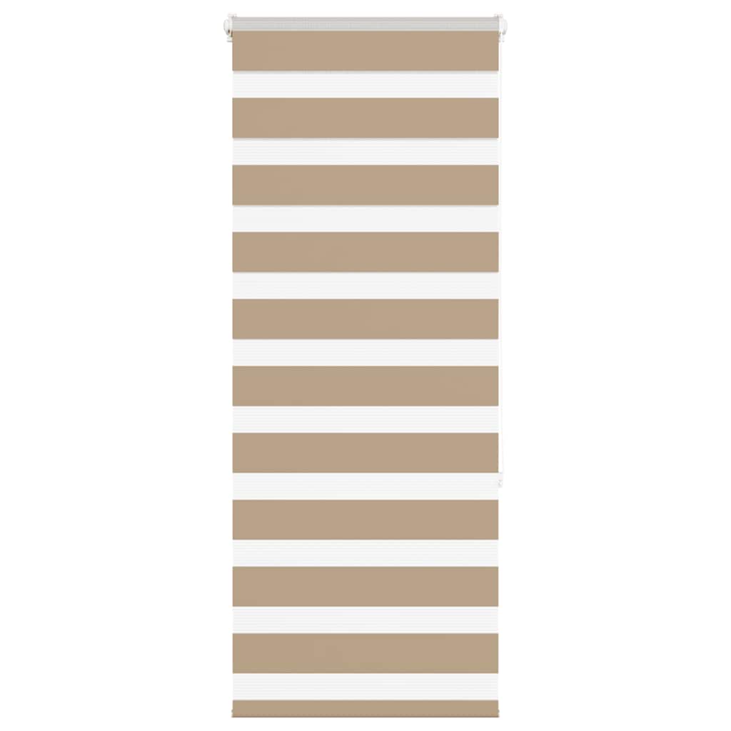 vidaXL Doppelrollo Sandbraun 65x150 cm Stoffbreite 60,9 cm Polyester